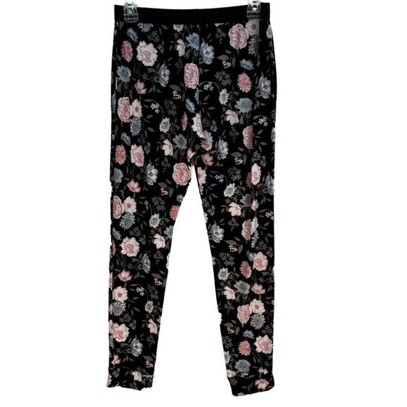 Vince Camuto Black Floral Pants Lounge Boho Super Soft Sleep Excellent Condition - Picture 7 of 11